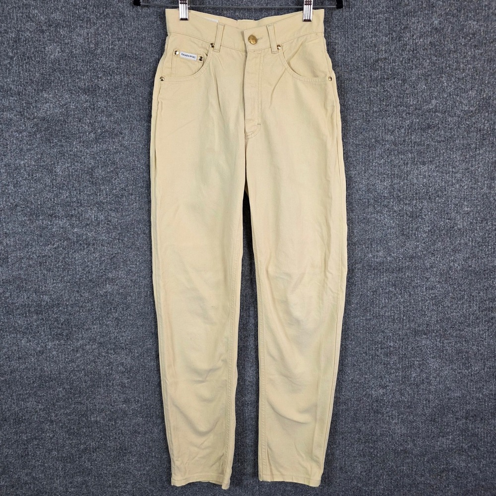 Escada Sport Women Beige High Waisted Barrel Leg Cotton Blend Pants Size 34